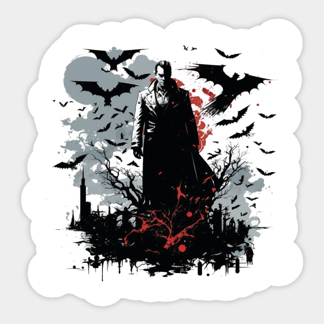 dracula Sticker by horrorshirt